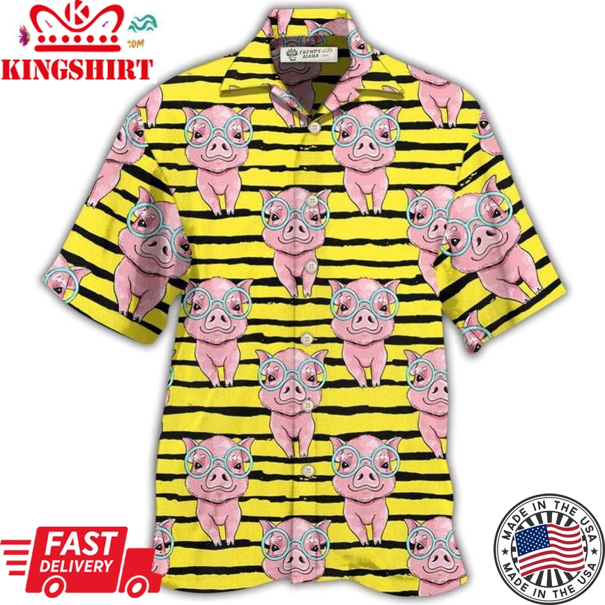 Pig Cartoon Hawaiian Shirt