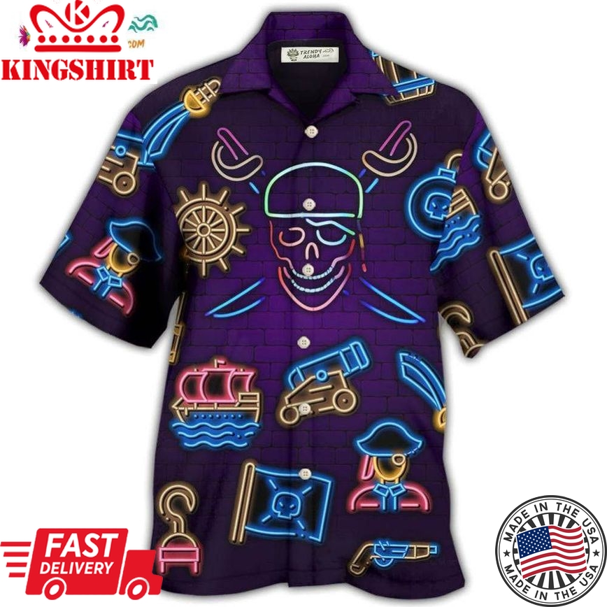 Pirate Neon Art Style Hawaiian Shirt