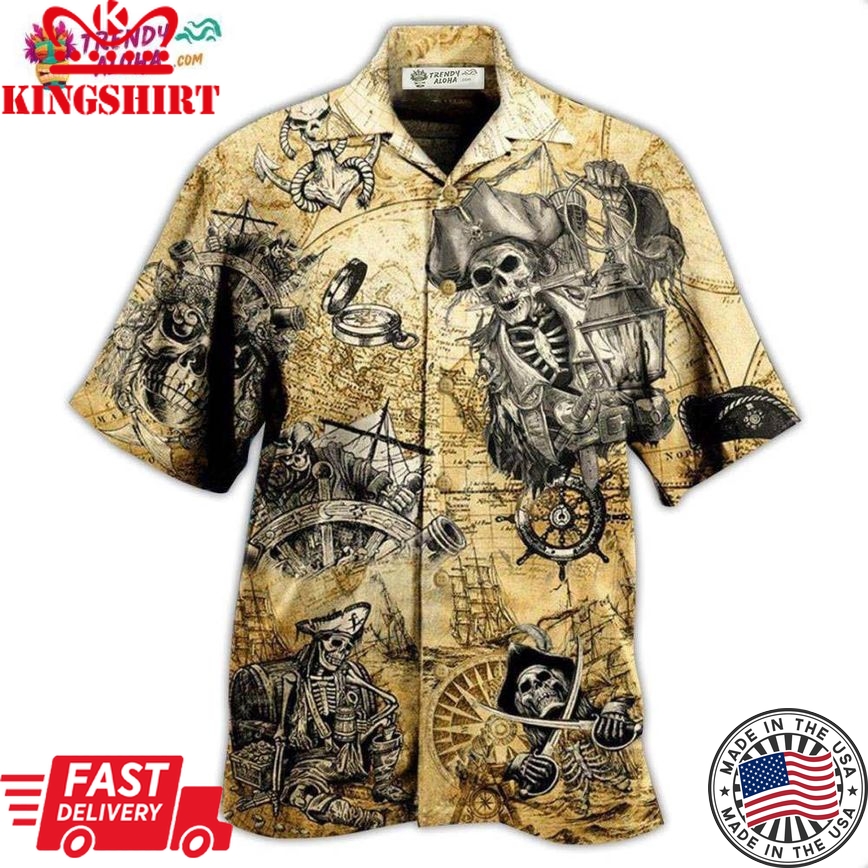 Pirate Skull Save A Ship Ride A Pirate Hawaiian Shirt