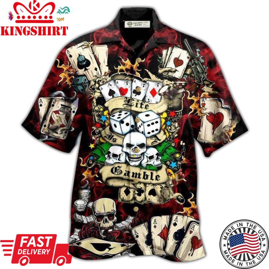 Poker Gambling Poker Take The Risk Or Lose The Chance Hawaiian Shirt