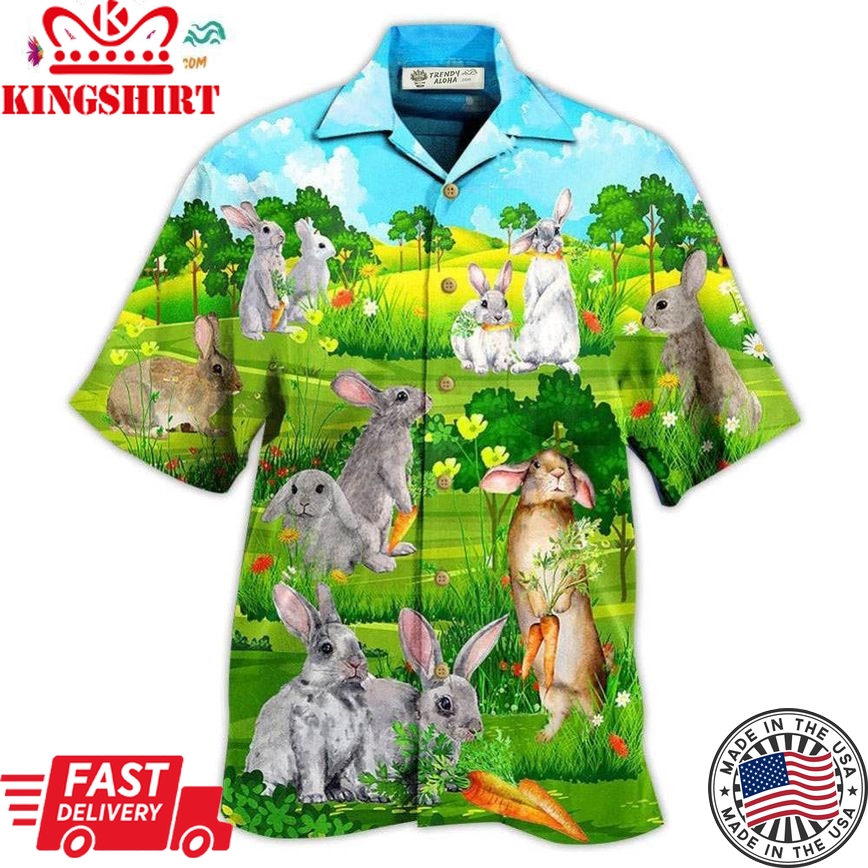 Rabbit Animals Love Carrot Hawaiian Shirt