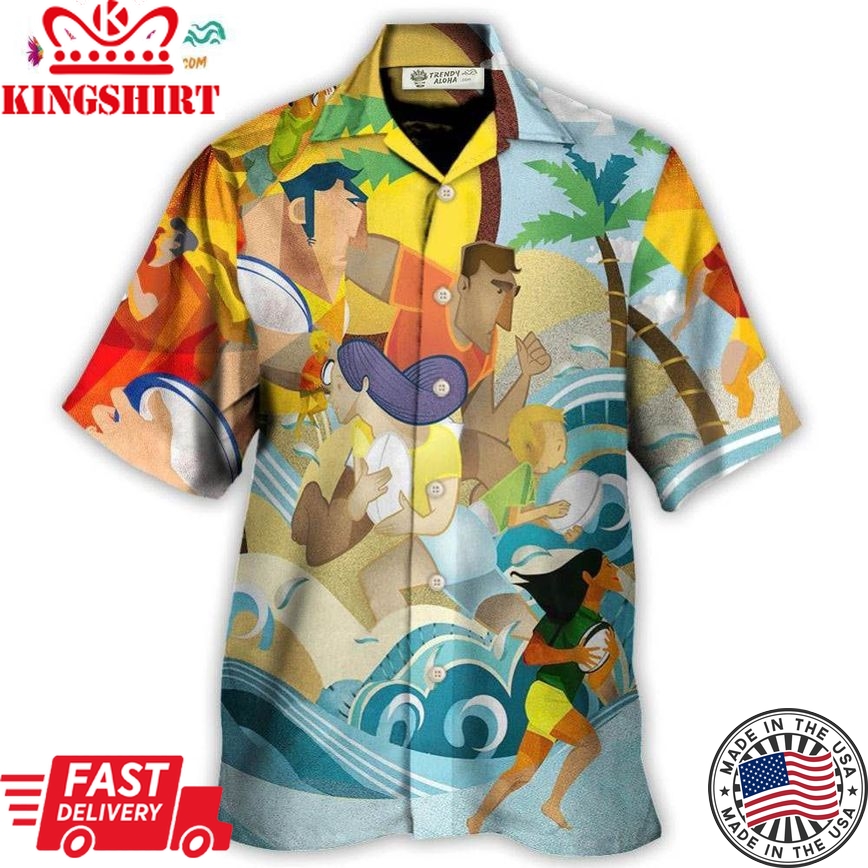 Rugby Beach Sports Beach Rugby Family Fight Hawaiian Shirt