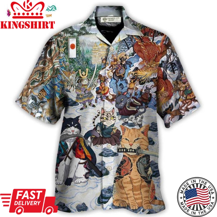 Samurai Cats - A Small Measure Of Peace Hawaiian Shirt