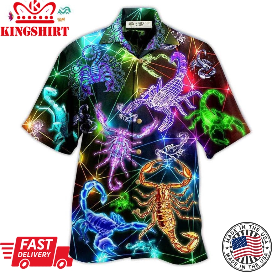 Scorpion Colorful Neon Style Hawaiian Shirt