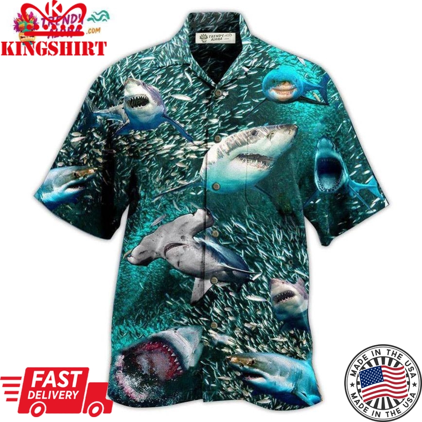 Shark In A World Full Of Fish Be A Shark Hawaiian Shirt