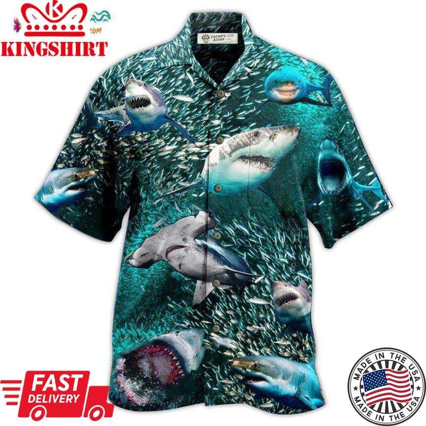 Shark In A World Full Of Fish Be A Shark Hawaiian Shirt