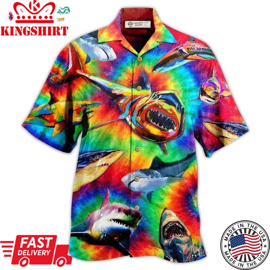 Shark Rainbow Style Hawaiian Shirt