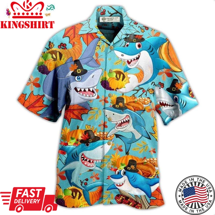 Shark Thanksgiving Hawaiian Shirt