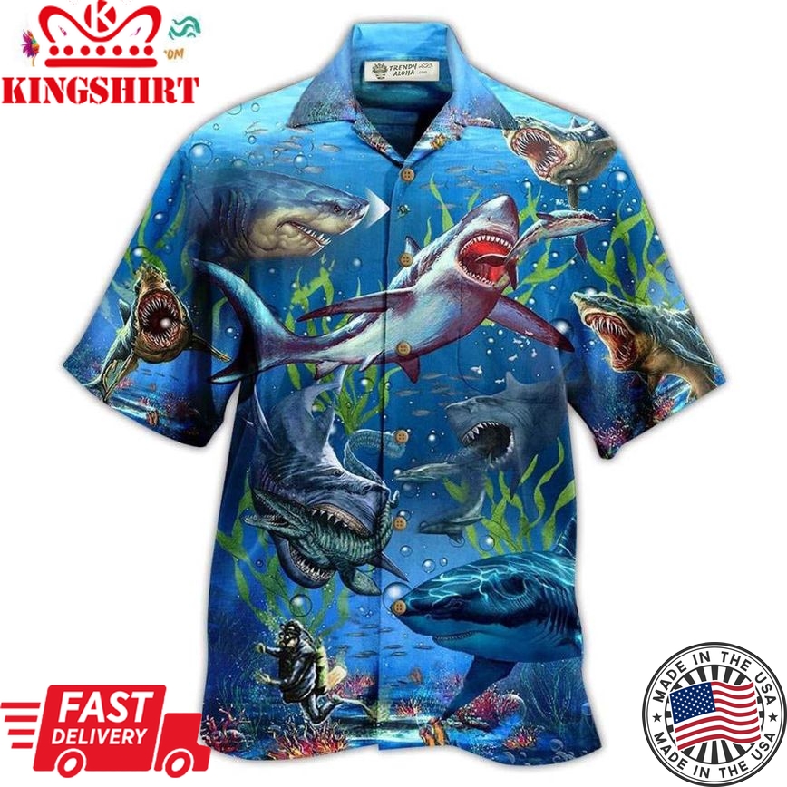 Shark What If Megalodon Was Alive Hawaiian Shirt