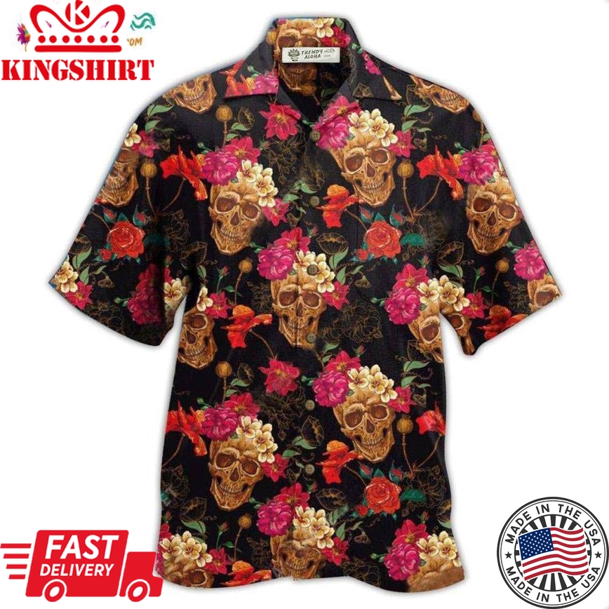 Skull Amazing Flowers Sugar Hawaiian Shirt