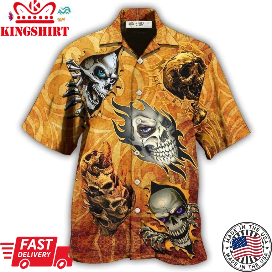 Skull And Fire My Style Hawaiian Shirt