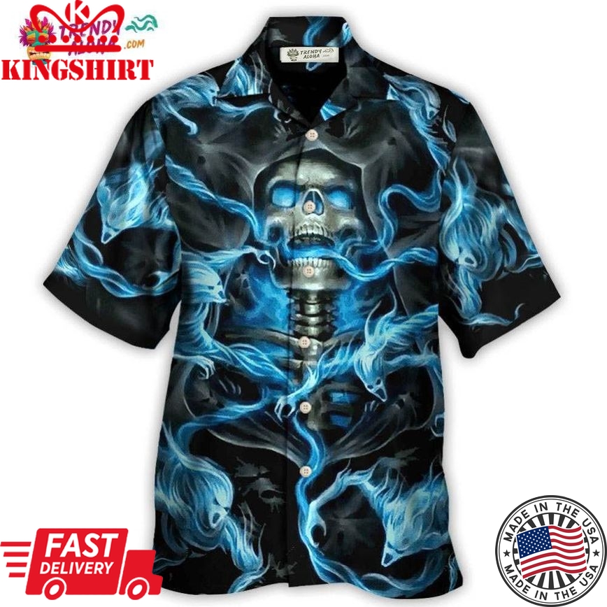 Skull Black Ground Hawaiian Shirt