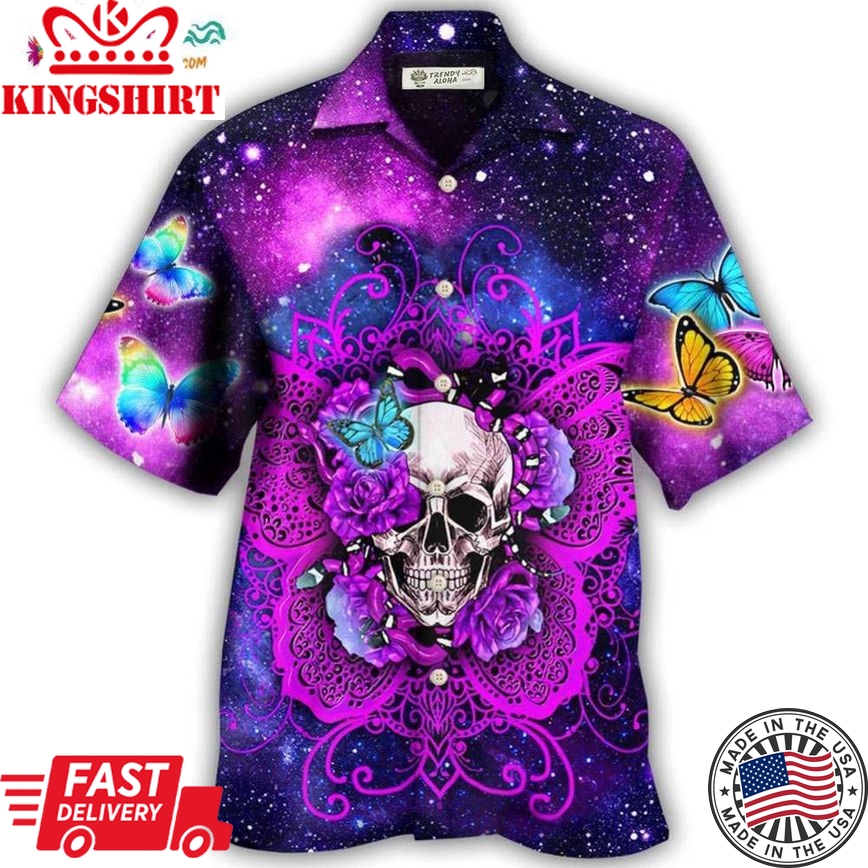 Skull Butterfly Snake Lighting Flower Hawaiian Shirt