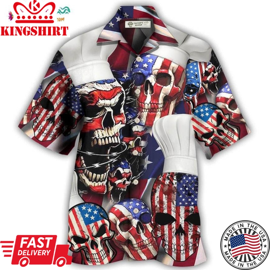 Skull Chef America Independence Day Hawaiian Shirt