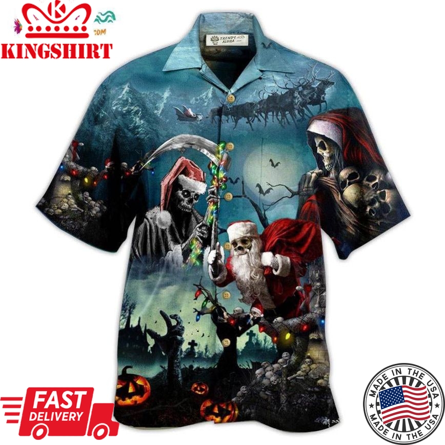 Skull Chistmas Santa Claus Hawaiian Shirt