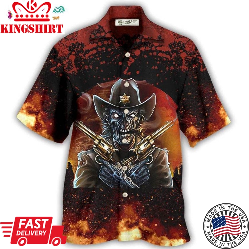 Skull Cowboy IM Your Huckleberry Hawaiian Shirt