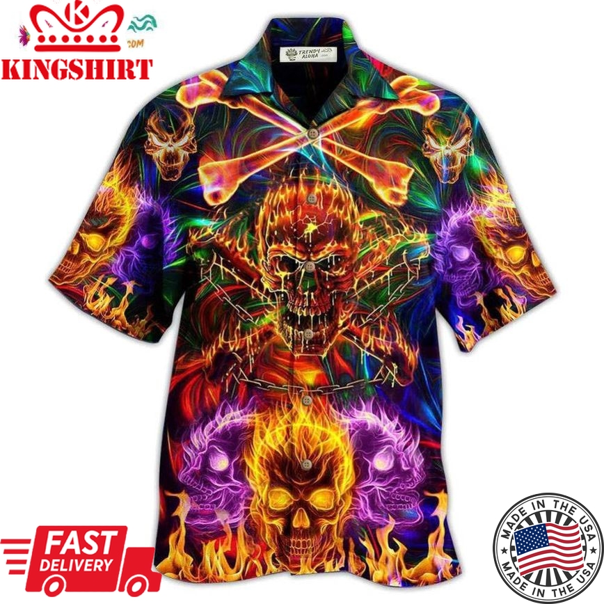 Skull Fire Angry Hawaiian Shirt