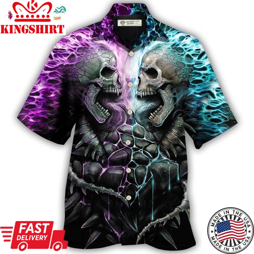 Skull Flaming Skull Style Hawaiian Shirt