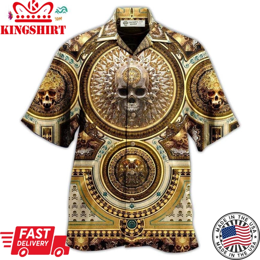 Skull Gold Luxury Style Hawaiian Shirt