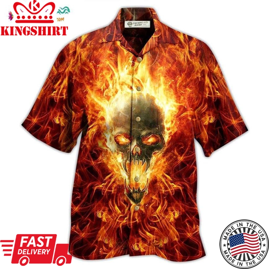 Skull Hot As Hell Psycho As Well Hawaiian Shirt