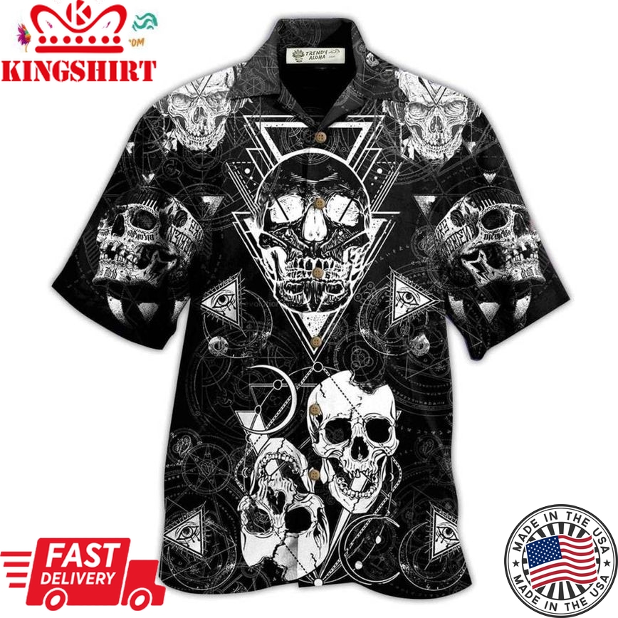 Skull Love Black Hawaiian Shirt