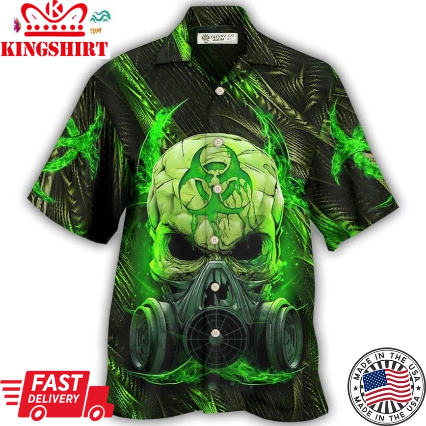 Skull Mask Green Lighting Hawaiian Shirt