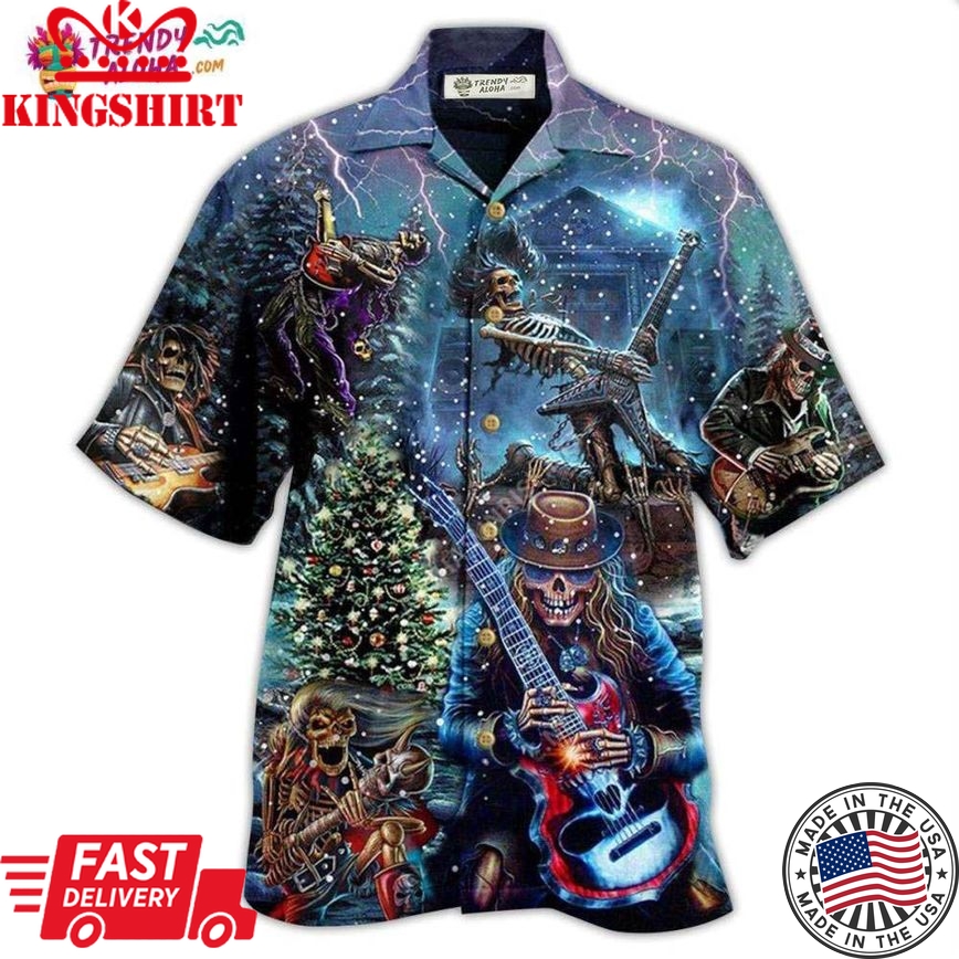 Skull Playing Rock Party Music Hawaiian Shirt