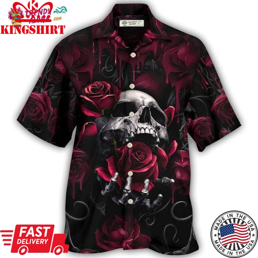 Skull Rose Blood Dark Screaming Hawaiian Shirt