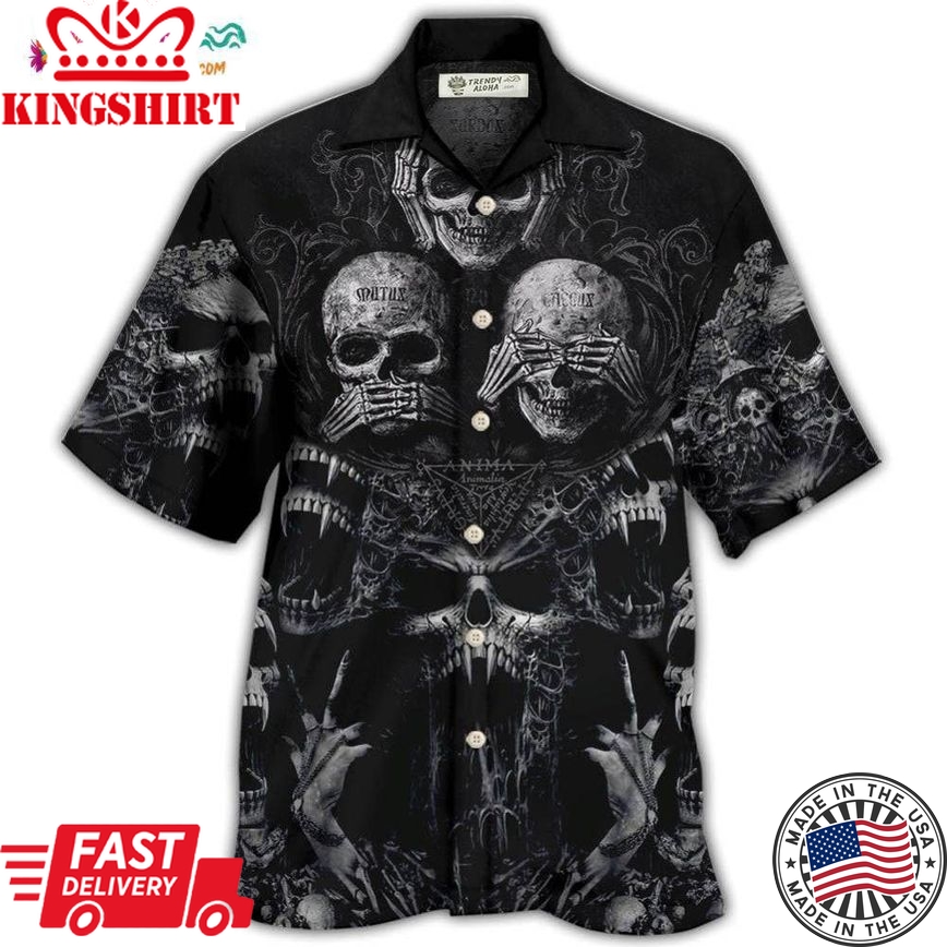 Skull Scary Darkness Art Hawaiian Shirt