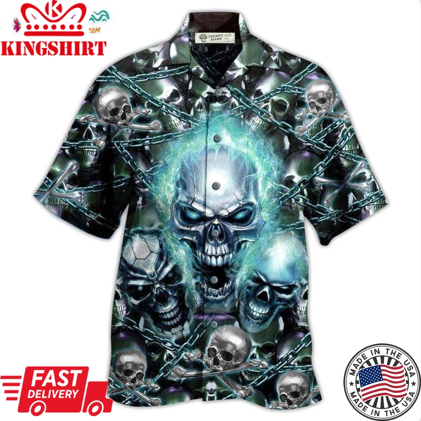 Skull Screaming Blue Style Hawaiian Shirt