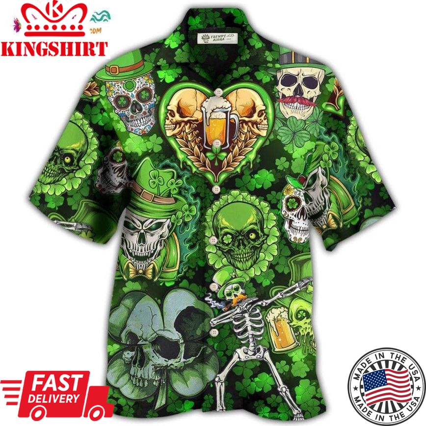 Skull St Patricks Day Art Hawaiian Shirt