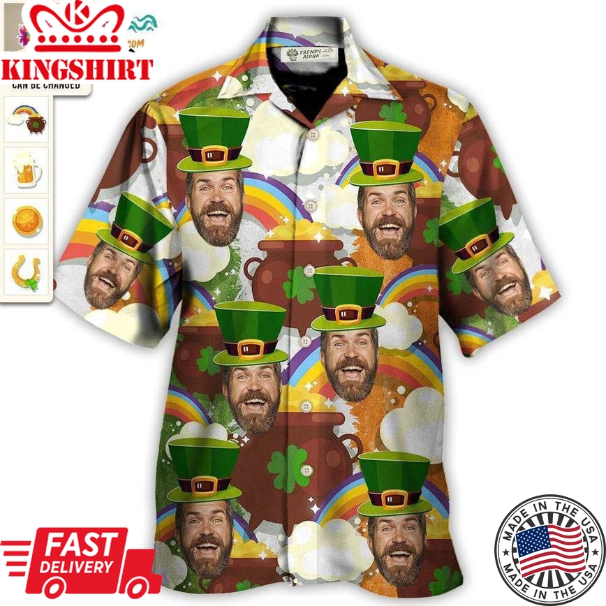 St Patrick'S Day For You Funny Face Custom Photo - Hawaiian Shirt - Personalized Photo Gifts Hawaiian Shirt