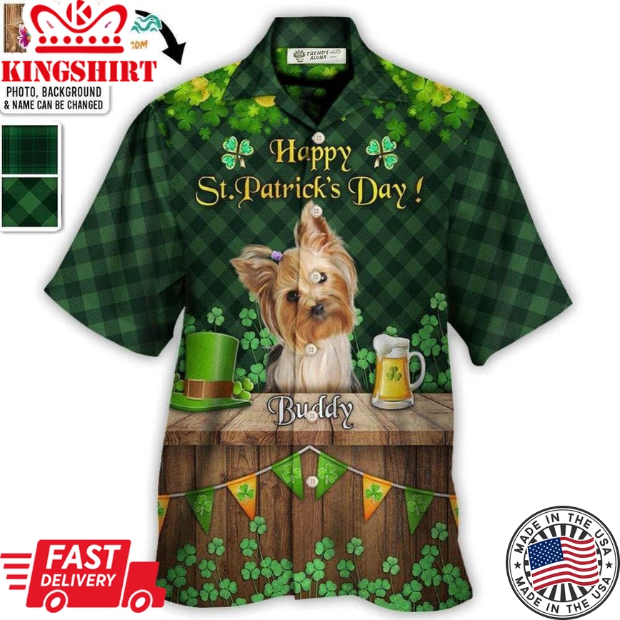 St.Patrick'S Day Happy Luck Coin Gold Shamrock Custom Photo Personalized - Hawaiian Shirt - Personalized Photo Gifts Hawaiian Shirt