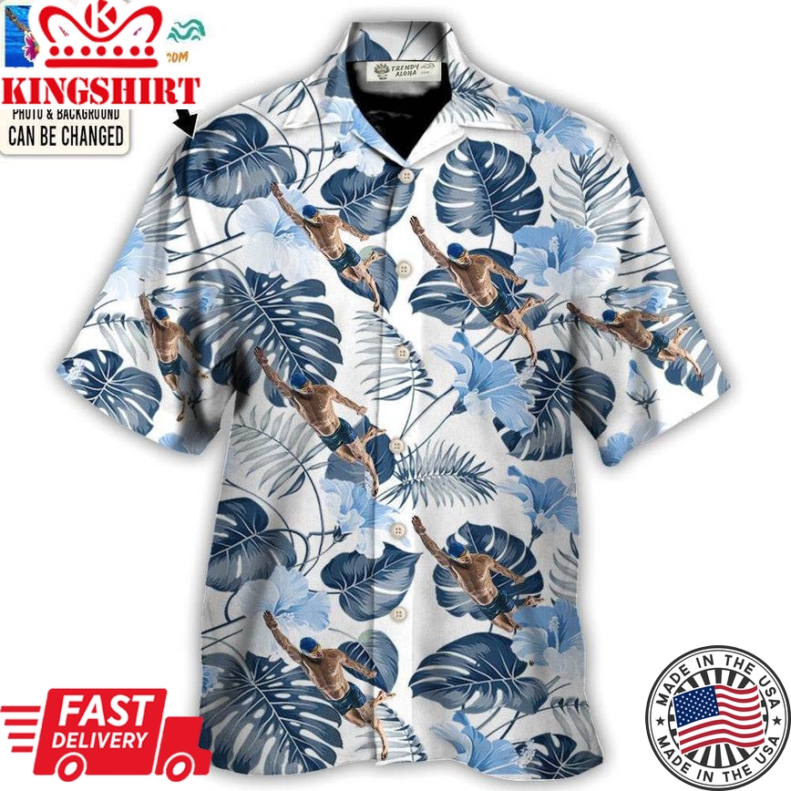 Swimming You Want Tropical Style Custom Photo - Hawaiian Shirt - Personalized Photo Gifts Hawaiian Shirt