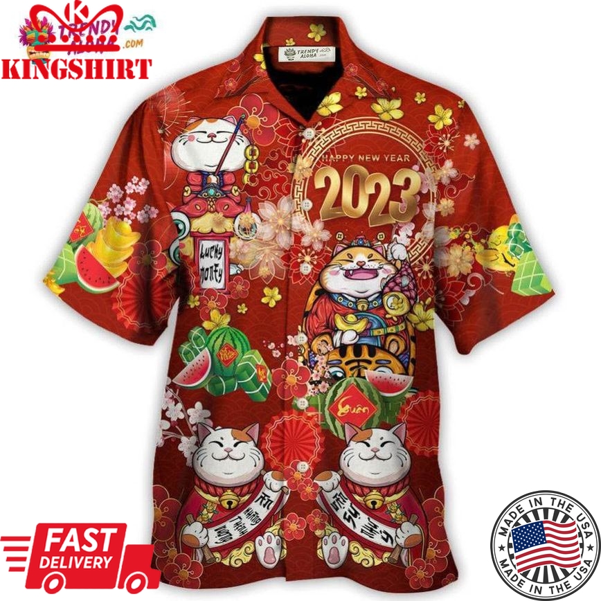 Tet Holiday Cat Happy New Year 2023 Hawaiian Shirt