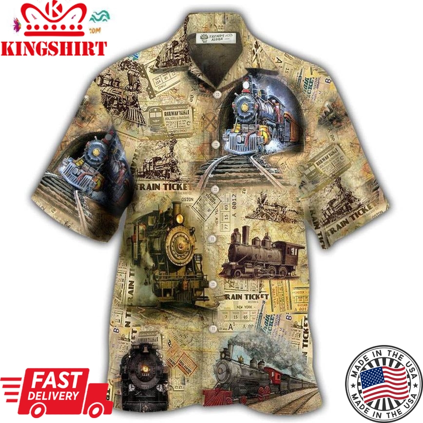 Train Amazing Locomotive Hawaiian Shirt