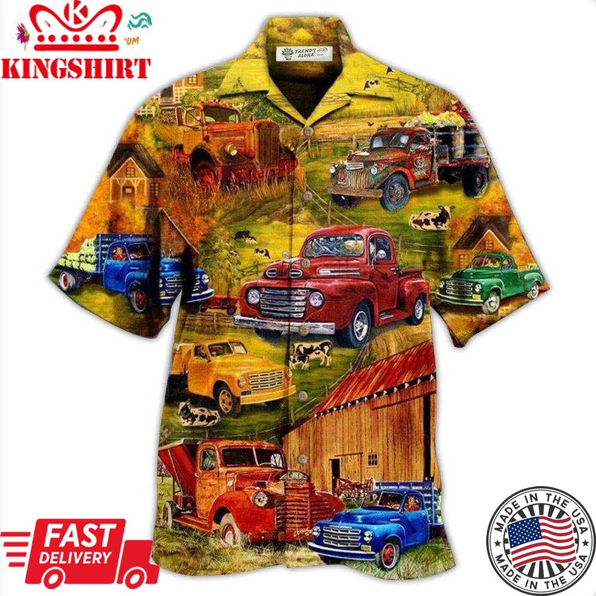 Truck Take Me On A Road Trip Pickup In The Village Hawaiian Shirt