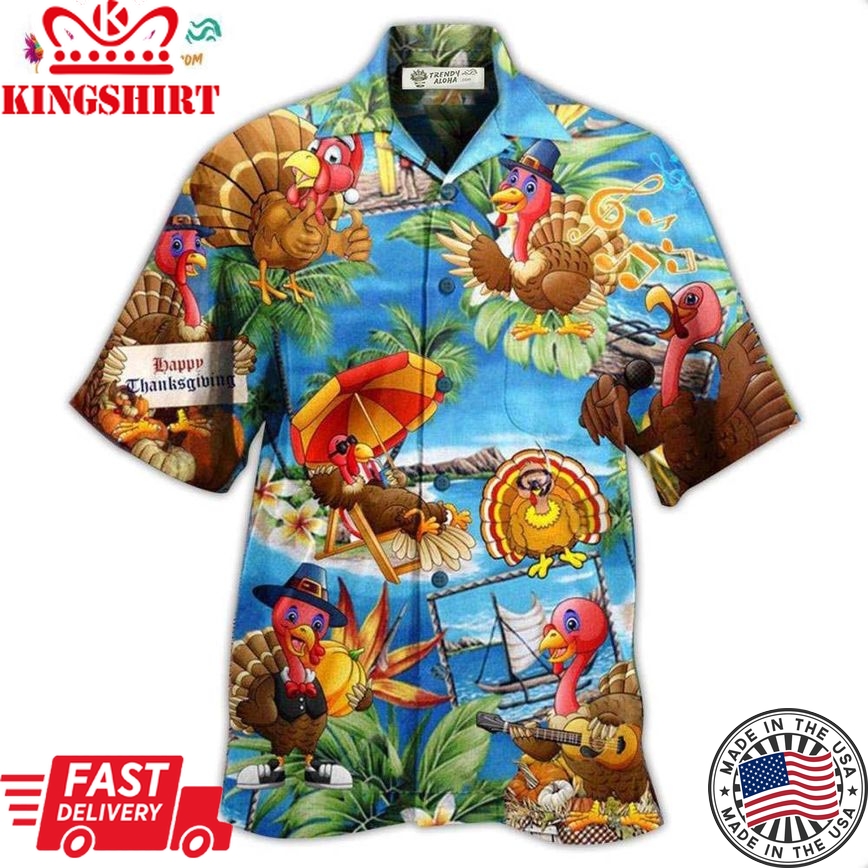 Turkey Happy Thanksgiving Hawaiian Shirt