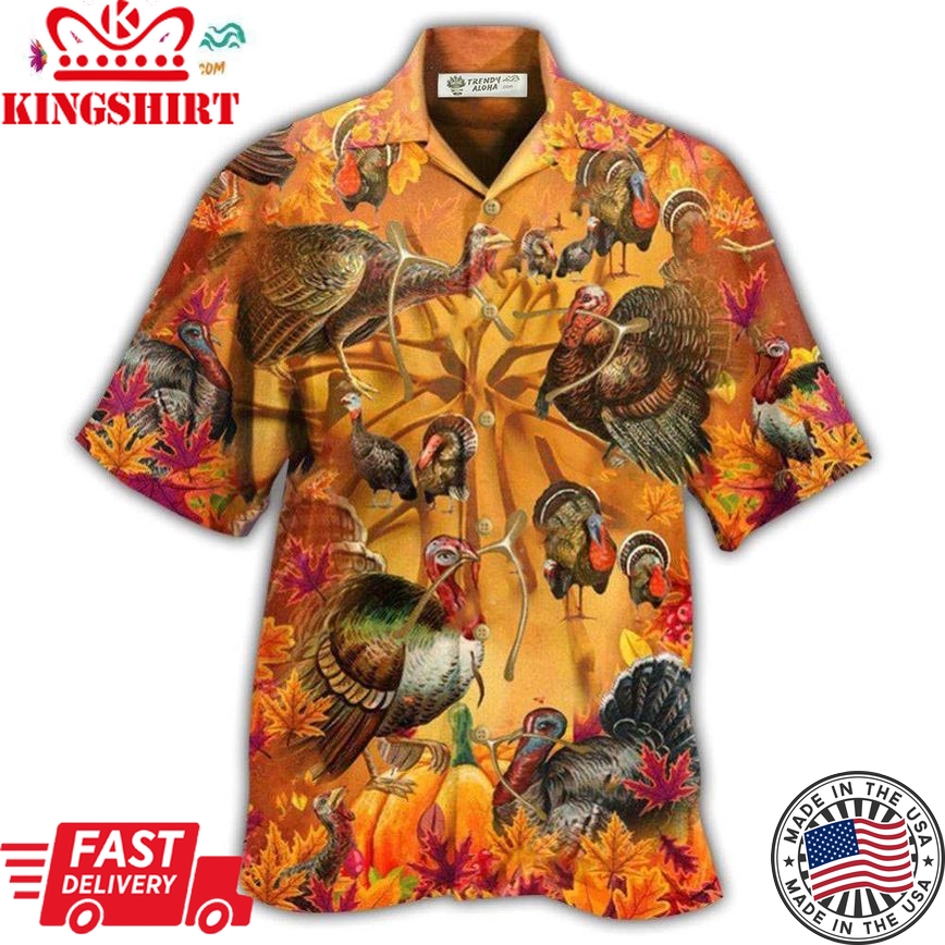 Turkey Happy Wishbone Thanksgiving Hawaiian Shirt