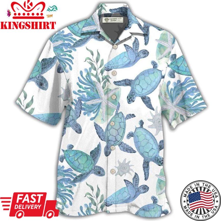 Turtle Blue Turtle Basic Hawaiian Shirt