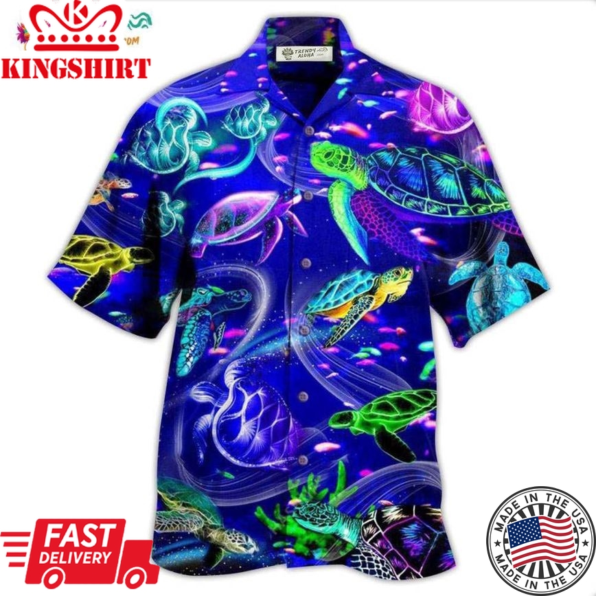 Turtle Life Is Better With A Turtle Blue Ocean Hawaiian Shirt