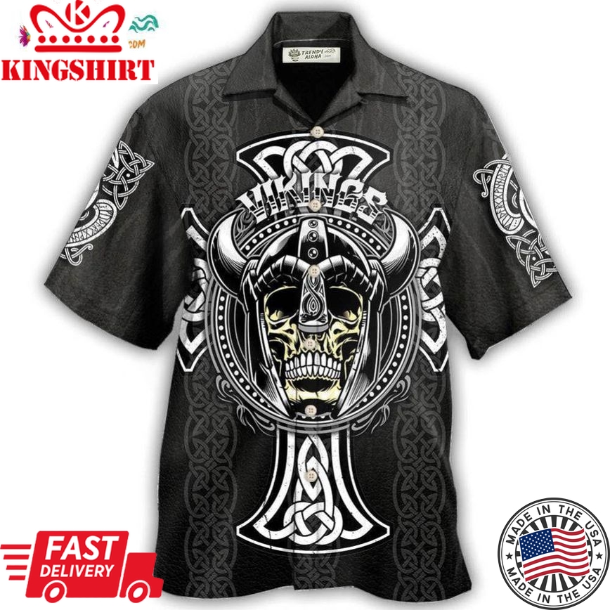 Viking Cool Pattern Black Style Hawaiian Shirt