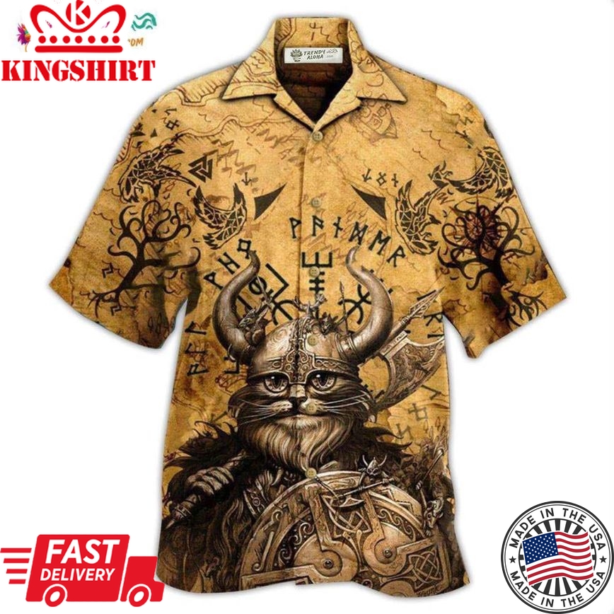 Viking Good Meows Go To Heaven Bad Meows Go To Valhalla Hawaiian Shirt