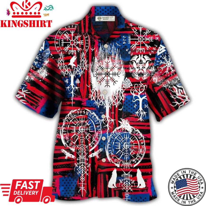 Viking Independence Day Compass Vegvisir Hawaiian Shirt