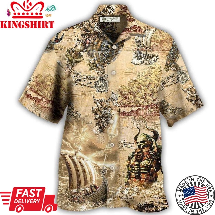 Viking Map War Vintage Hawaiian Shirt