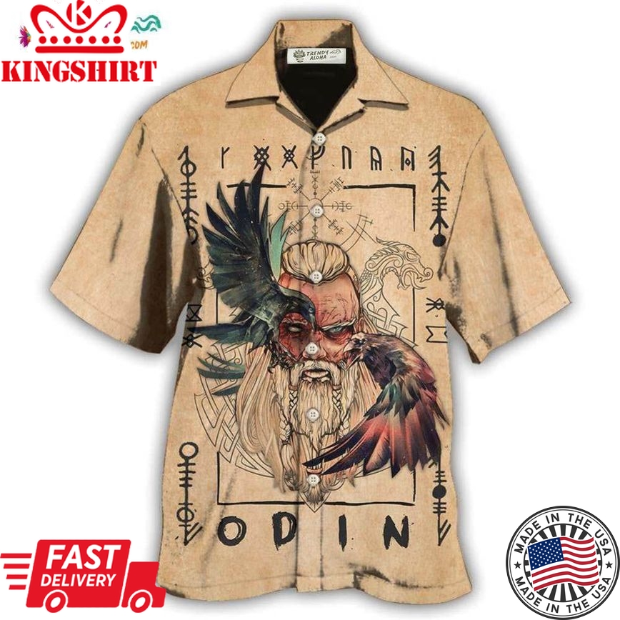 Viking Odin Sign Old Man Viking Hawaiian Shirt