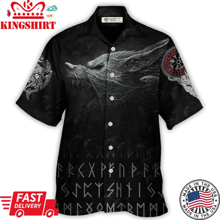 Viking Warrior Blood Black Style Hawaiian Shirt