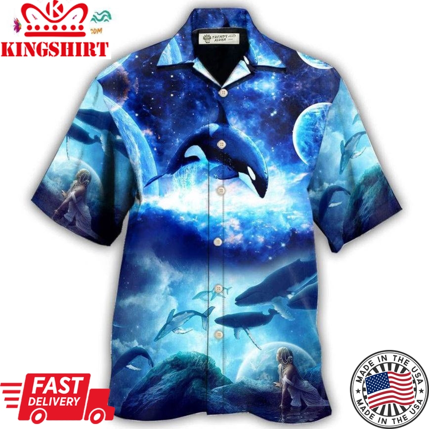 Whale Blue Galaxy Mysterious Hawaiian Shirt