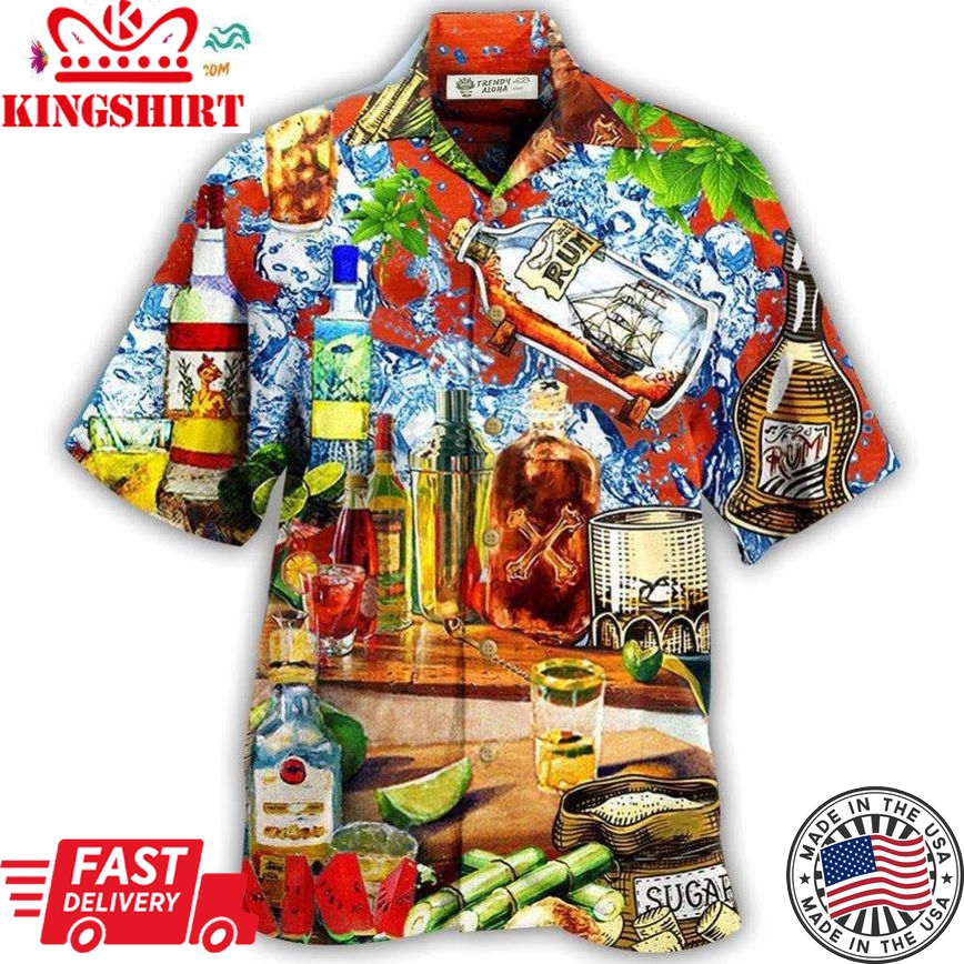 Wine Strong Like Rum Better With Rum Hawaiian Shirt