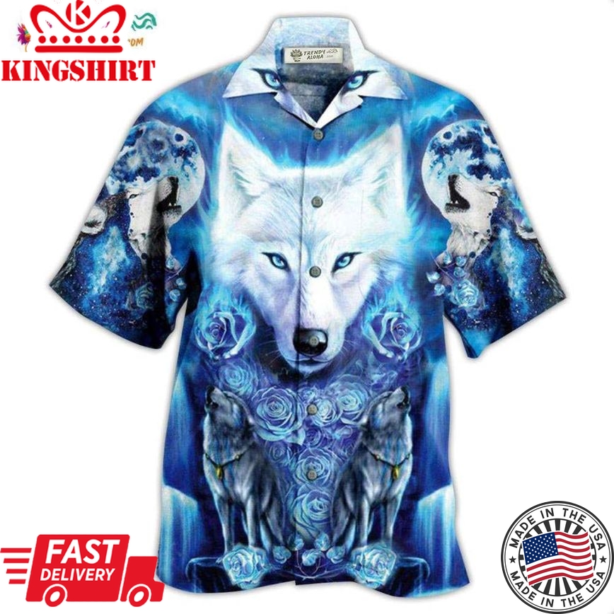 Wolf Blue Cool Hawaiian Shirt